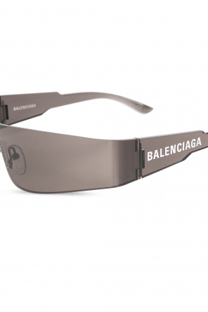 サングラス Balenciaga Grey Nylon Mono Square Sunglasses Mono Square Sunglasses in Silver | Balenciaga US